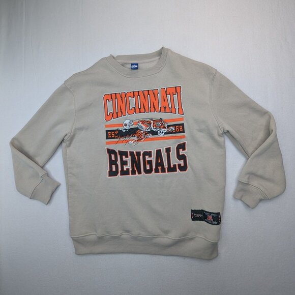 RARE Vintage Cincinnati Bengals Crewneck Sweatshirt Beige Size M - Picture 1 of 15